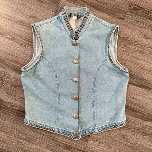 Silver River Vintage Denim Studded Vest
